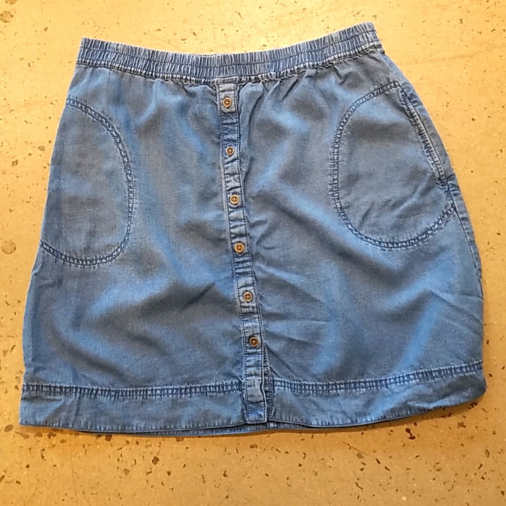 J. Jill blue denim elastic waistband skirt